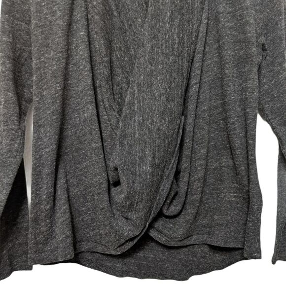 Anthropologie AMADI Gray Speckled Crossover Drape Front Top S - Picture 3 of 8
